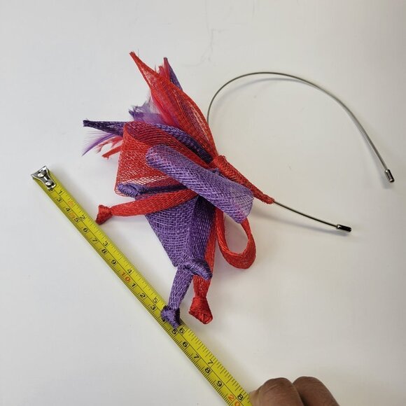 Purple and Red Fascinator Headband Red Headband Fascinator Headband - Picture 7 of 9